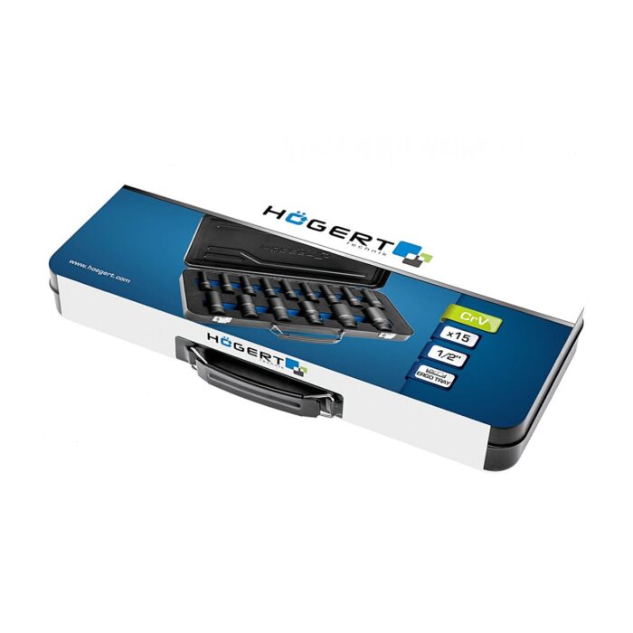 Impact socket set 15 pcs, 1/2″, CrMo - HT4R049